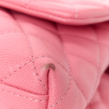 Chanel Caviar Lizard Embossed Quilted Mini Coco Handle Flap Pink 12 of 13