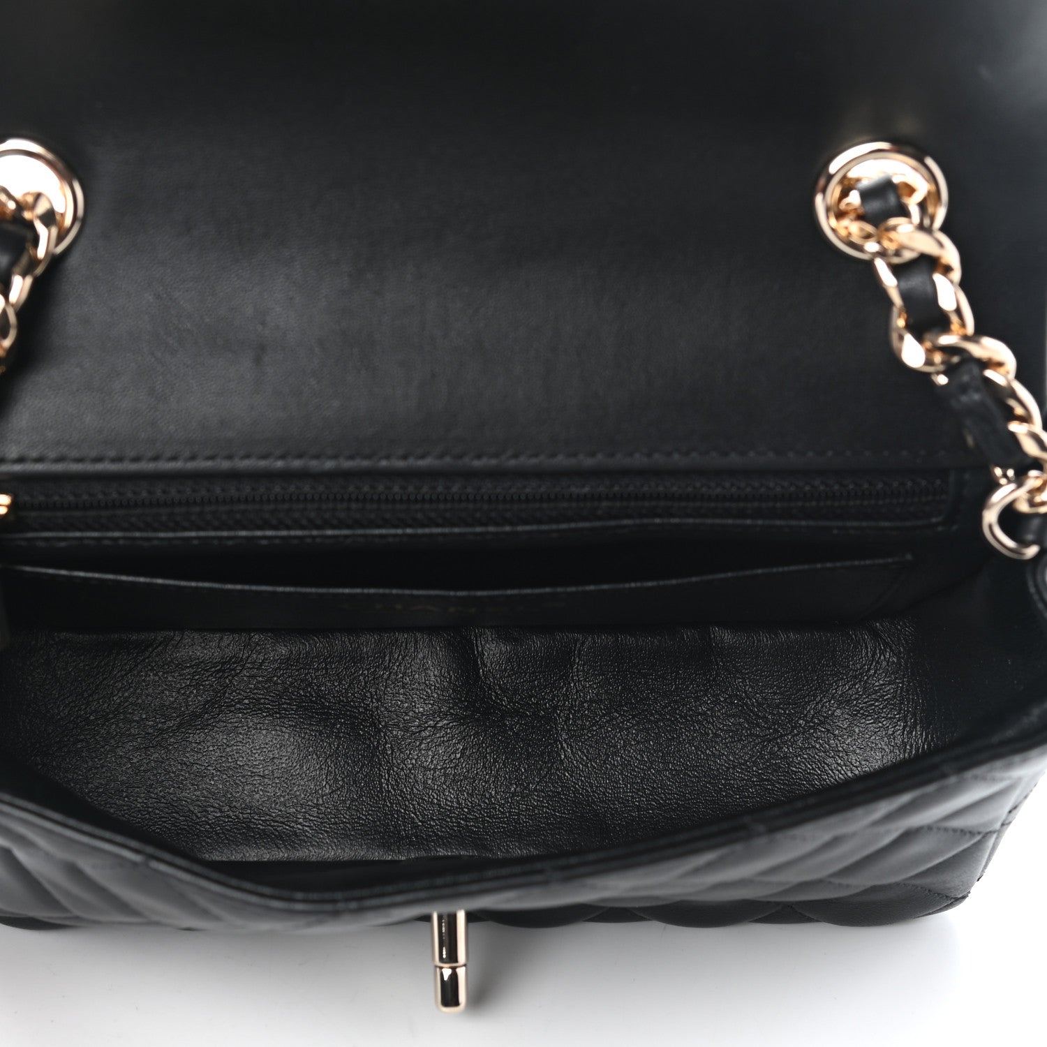 Chanel Lambskin Quilted Mini Coco Charms Rectangular Flap Black 7 of 8