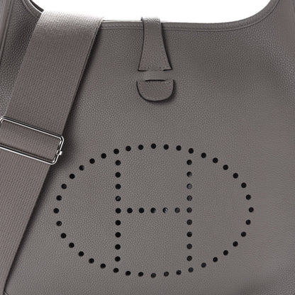 Hermes Taurillon Clemence Evelyne III PM Gris Asphalte 9 of 10