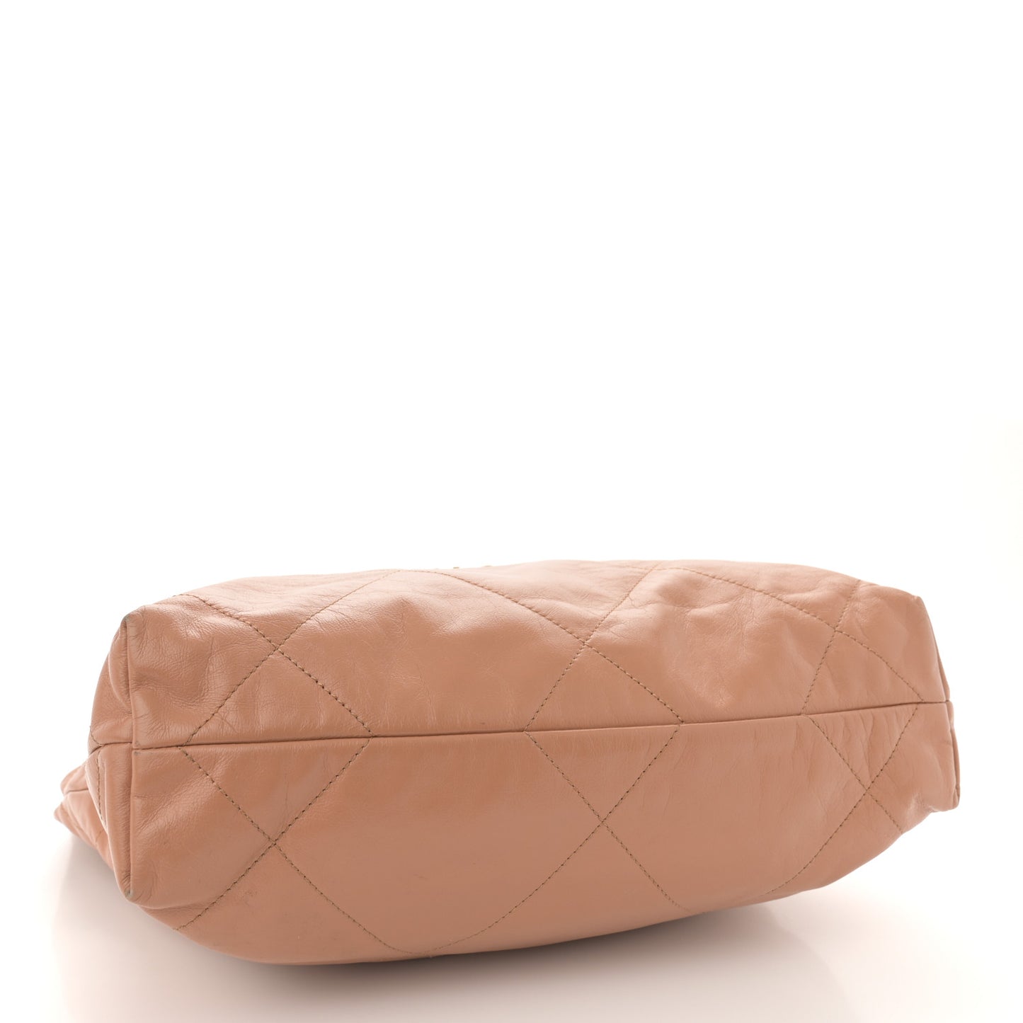Shiny Calfskin Quilted Small Chanel 22 Beige