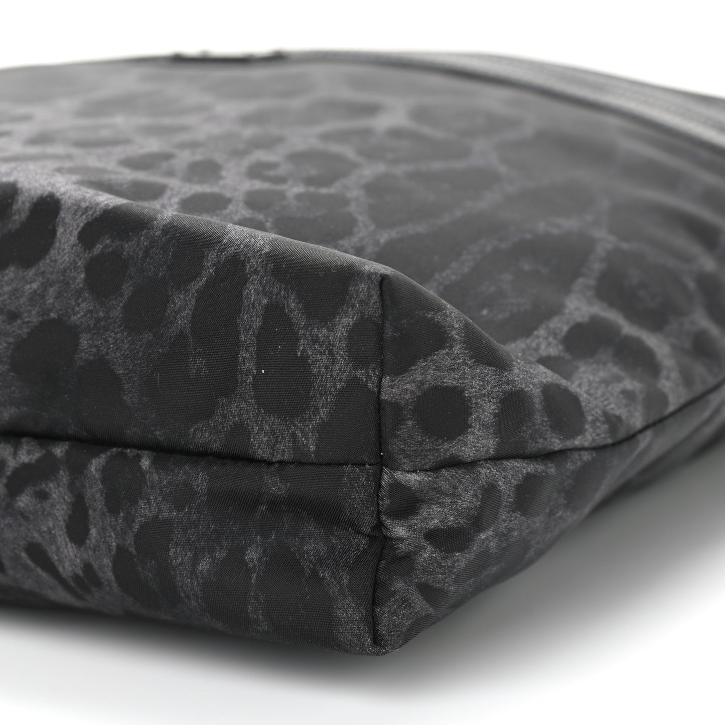 Nylon Leopard Reversible Tote Black
