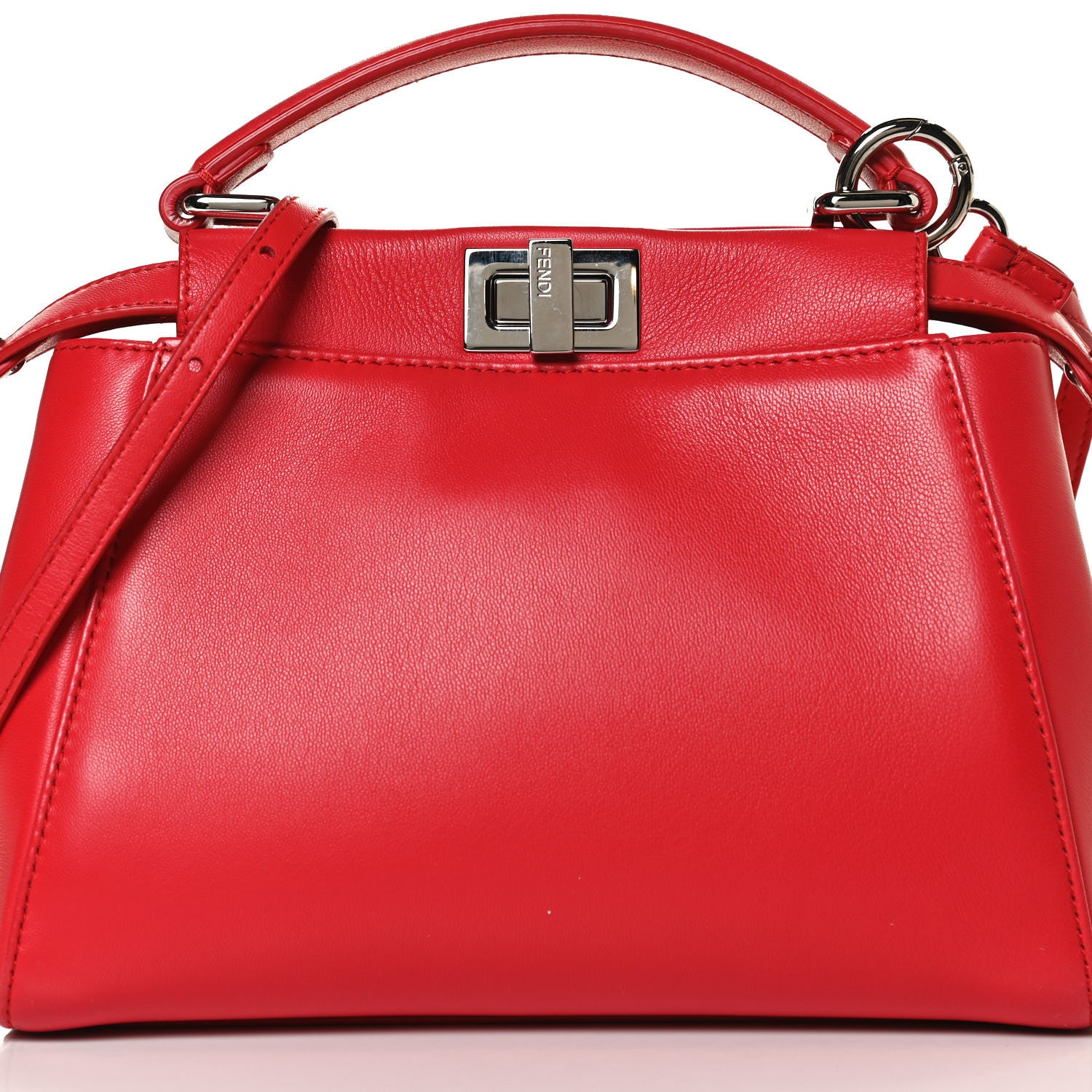 Fendi Nappa Mini Peekaboo Iconic Satchel Fiamma 13 of 24