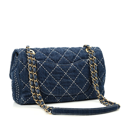 Chanel Denim Quilted Medium Denim Trip Single Flap Blue 3 of 10