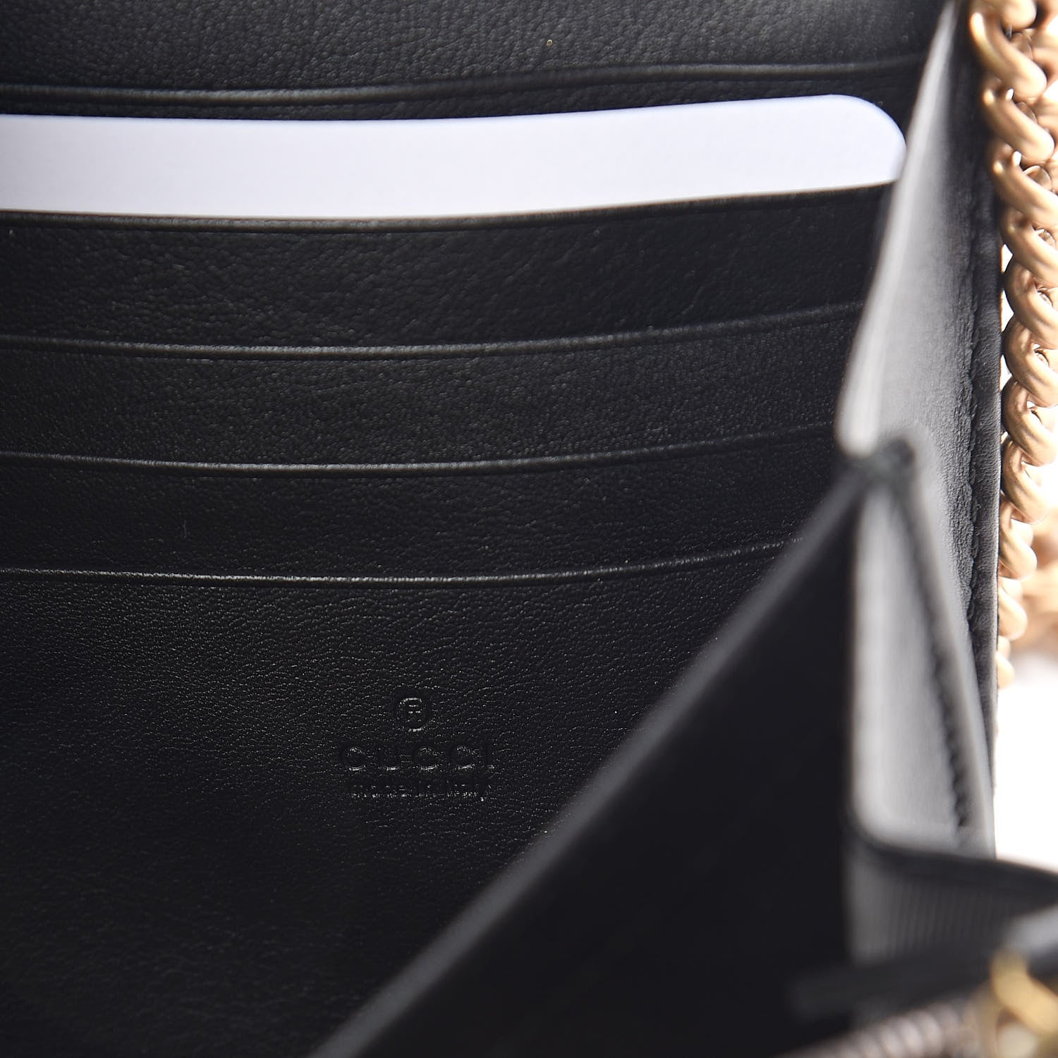 Gucci Velvet Matelasse GG Marmont Chain Wallet Black 6 of 9