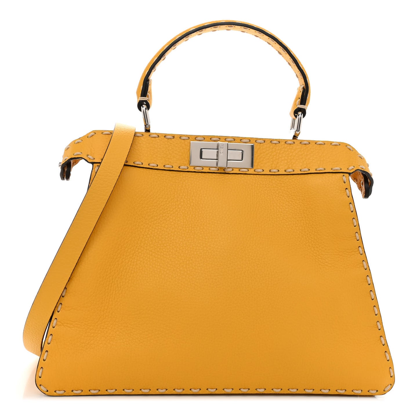 Vitello Granato Camoscio Selleria Macro Stitchings Medium Peekaboo I SEE U Satchel Mimosa