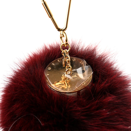 Louis Vuitton Fox Fur Fuzzy V Bag Charm Amarante 6 of 7