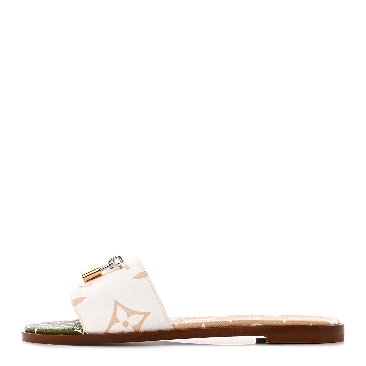 Monogram Giant Lock It Flat Mule 37 Kaki