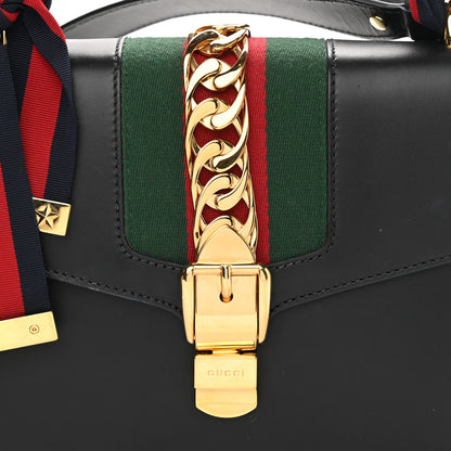 Gucci Calfskin Small Sylvie Shoulder Bag Black 10 of 13