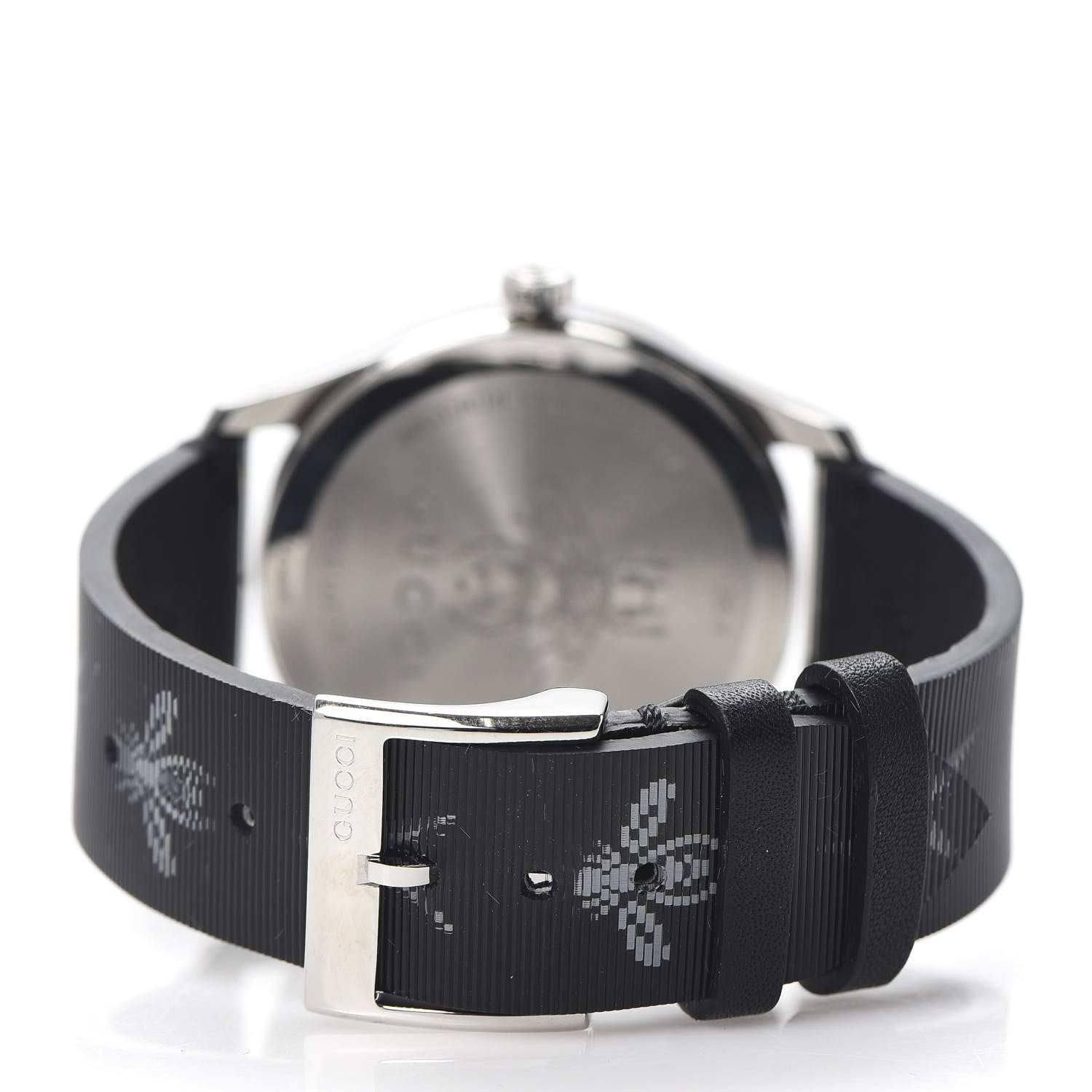 Gucci Stainless Steel Calfskin 38mm G-Timeless Bee Star Hologram Quartz Watch Black 4 of 8