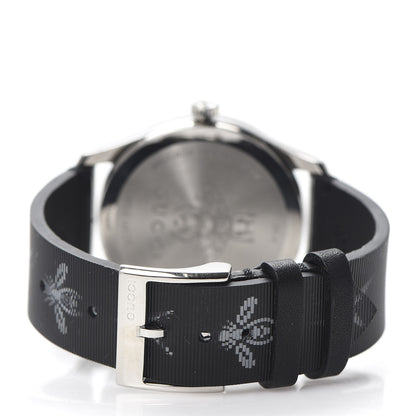 Gucci Stainless Steel Calfskin 38mm G-Timeless Bee Star Hologram Quartz Watch Black 4 of 8
