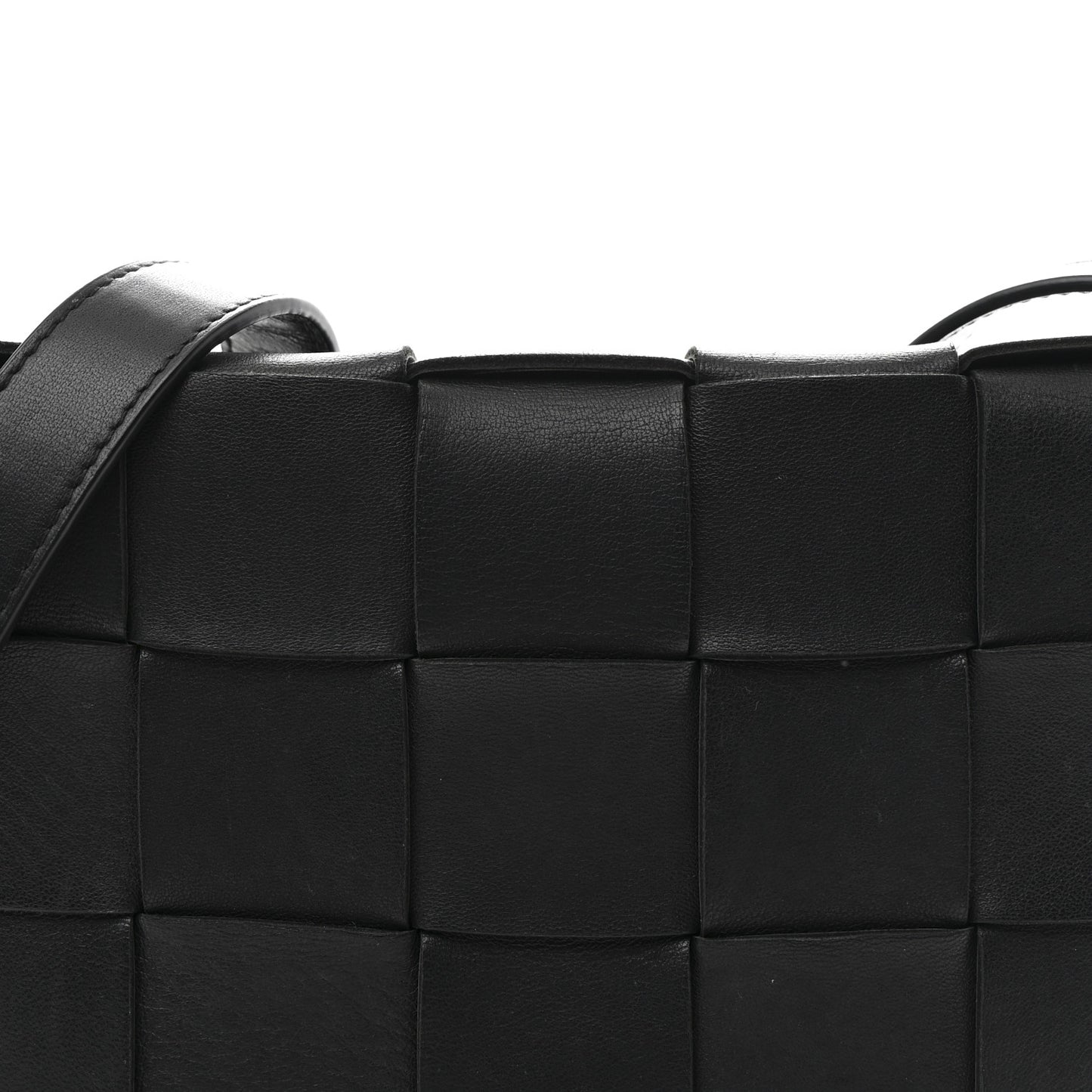 Lambskin Maxi Intrecciato Cassette Crossbody Bag Black