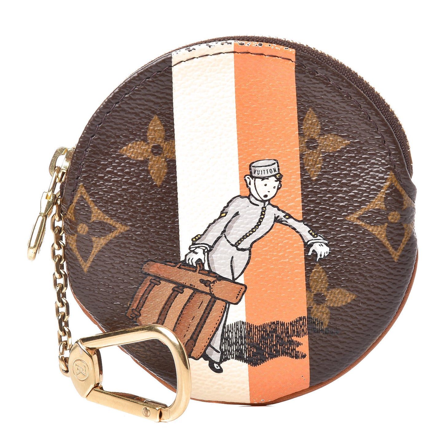 Monogram Groom Round Coin Purse