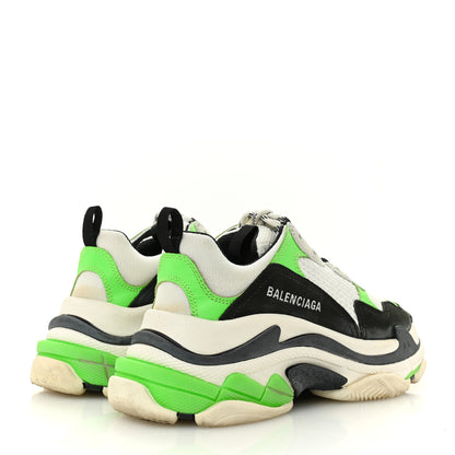 Balenciaga Fabric Mesh Womens Triple S Sneakers 37 White Green Fluo Black 5 of 12