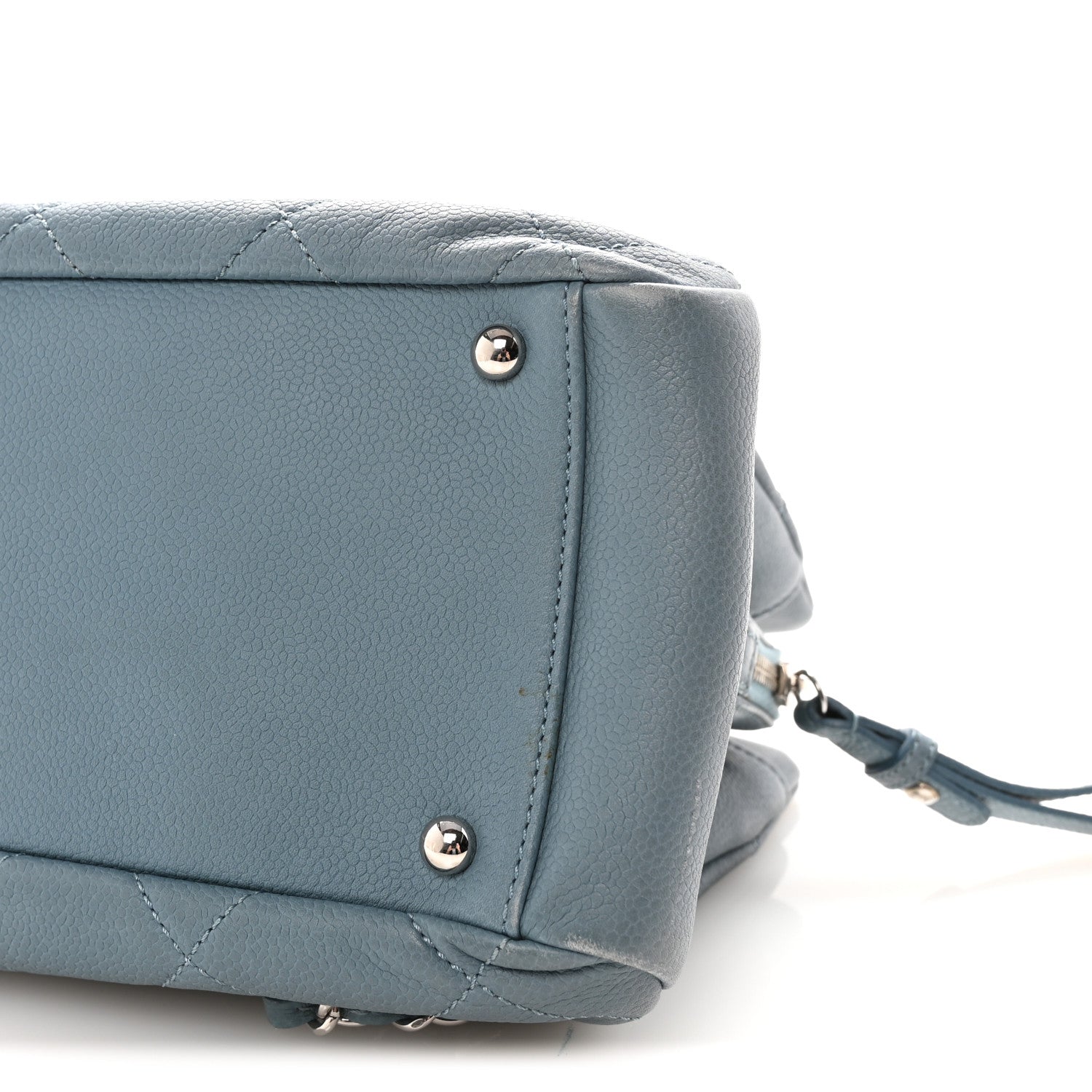 Chanel Caviar Quilted CC Timeless Soft Tote Blue 10 of 10