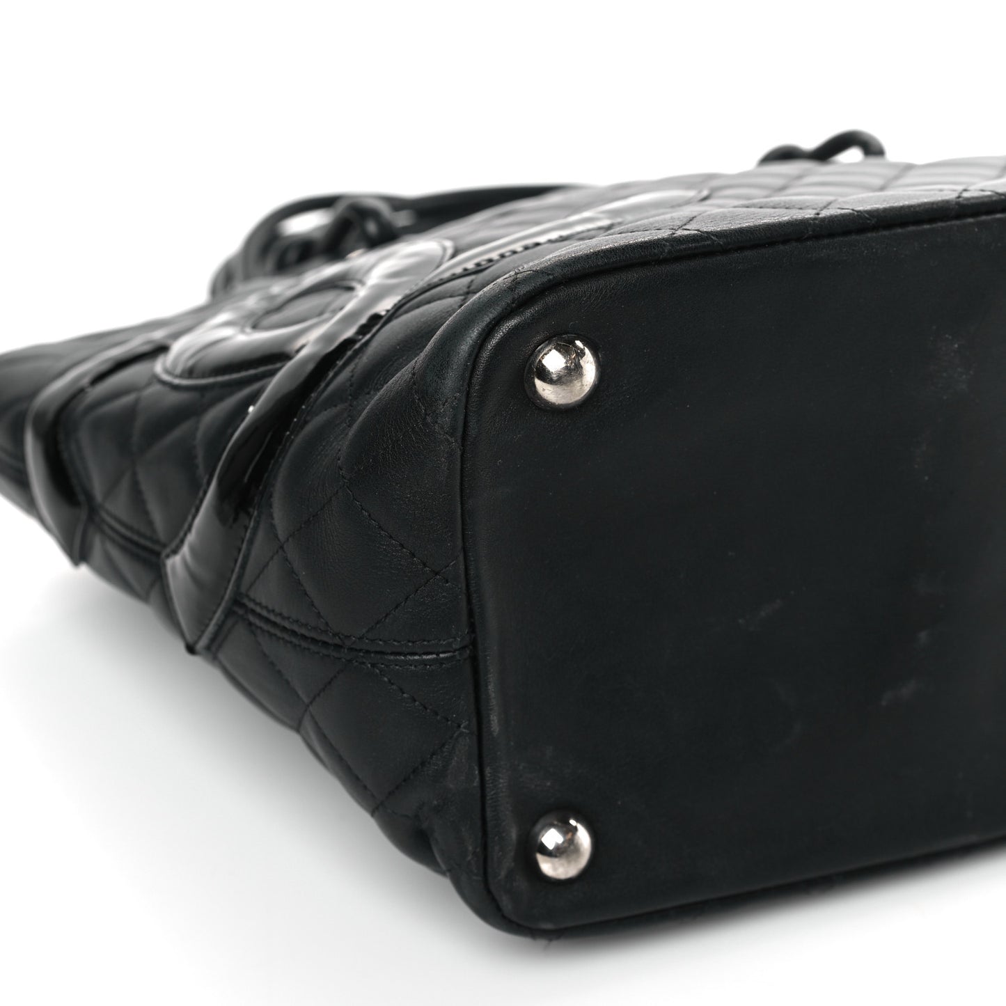 Calfskin Quilted Large Cambon Tote Black