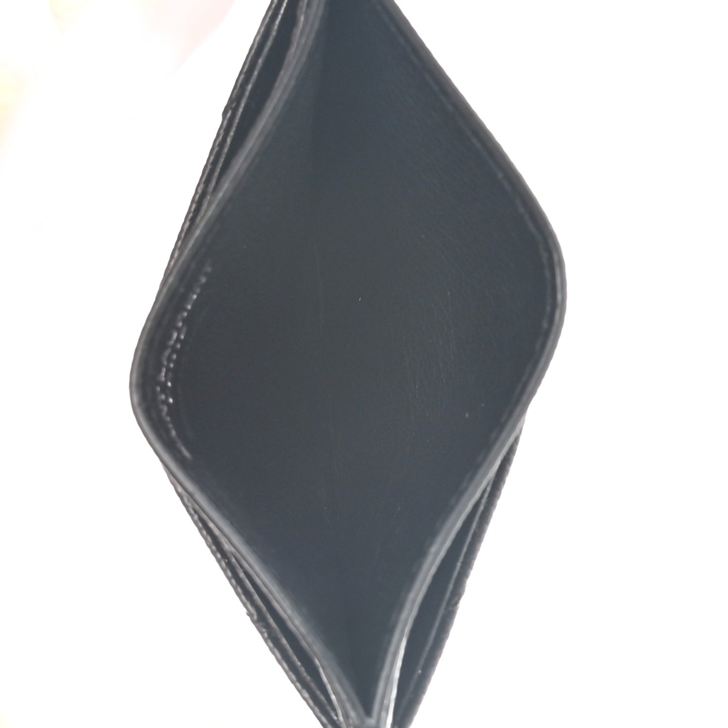 Grain De Poudre Matelasse Chevron Monogram Credit Card Case Black