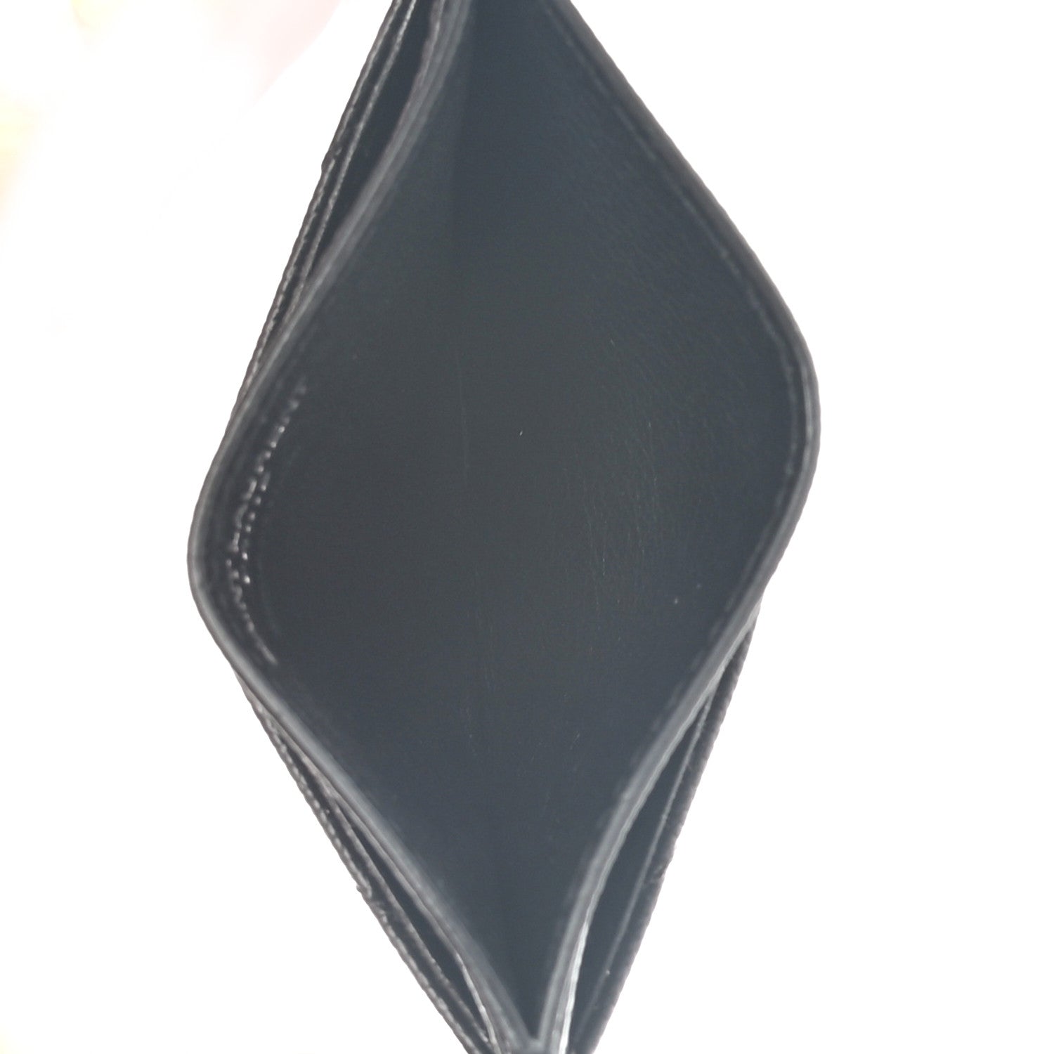 Saint Laurent Grain De Poudre Matelasse Chevron Monogram Credit Card Case Black 5 of 8