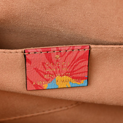 Gucci X KEN SCOTT New Shangai Calfskin Jenny Floral Print Mini Horsebit 1955 Top Handle Bag Black Pink 6 of 10