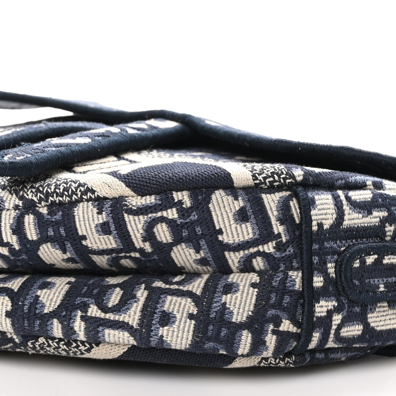 Christian Dior Oblique Embroidered Saddle Bag Blue 10 of 10