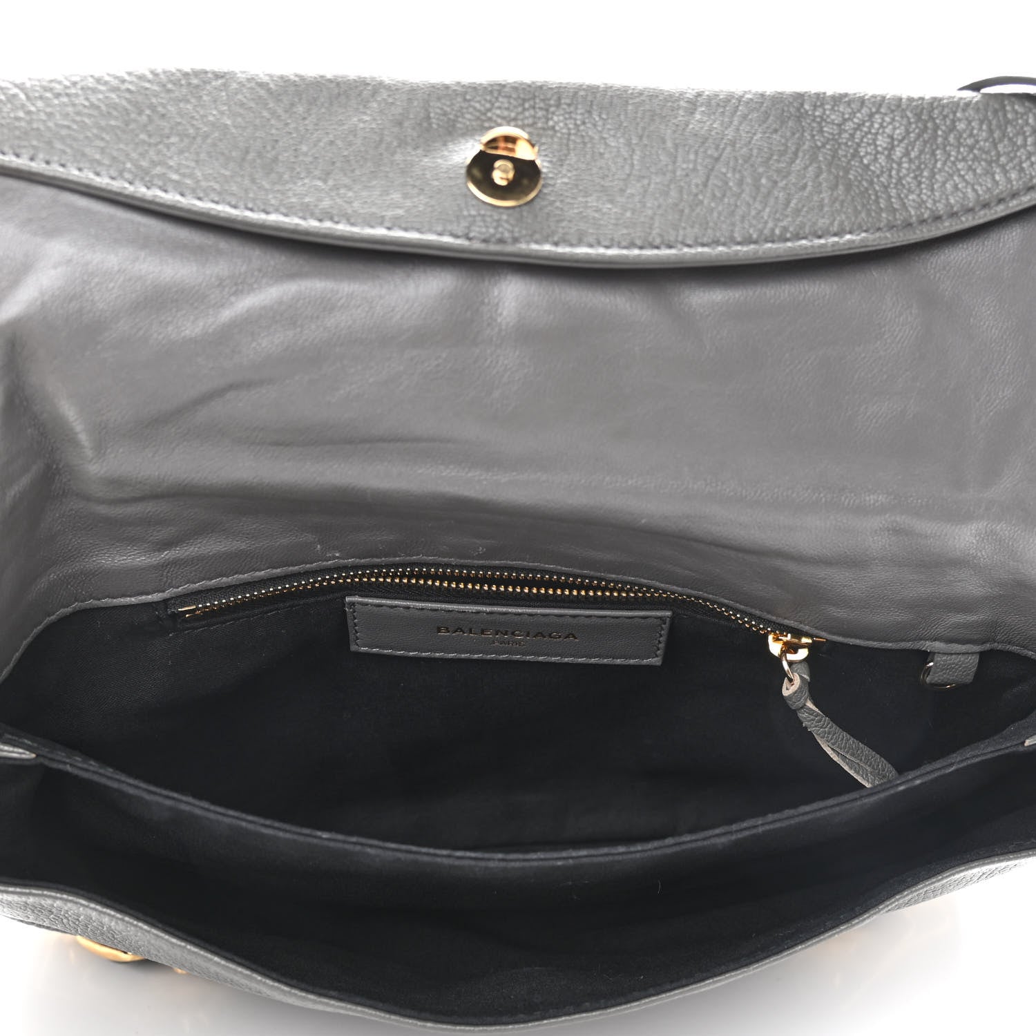 Balenciaga Chevre Gold Metallic Edge Hardware Envelope Clutch Gris Acier 5 of 11