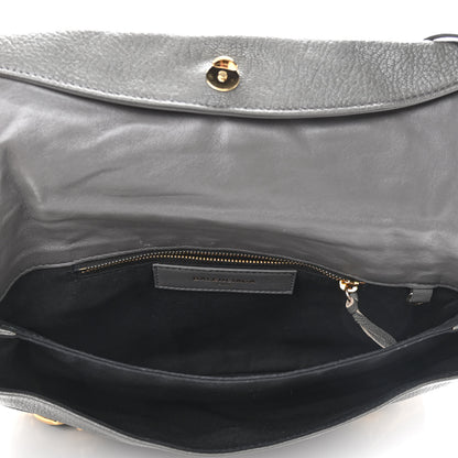 Balenciaga Chevre Gold Metallic Edge Hardware Envelope Clutch Gris Acier 5 of 11