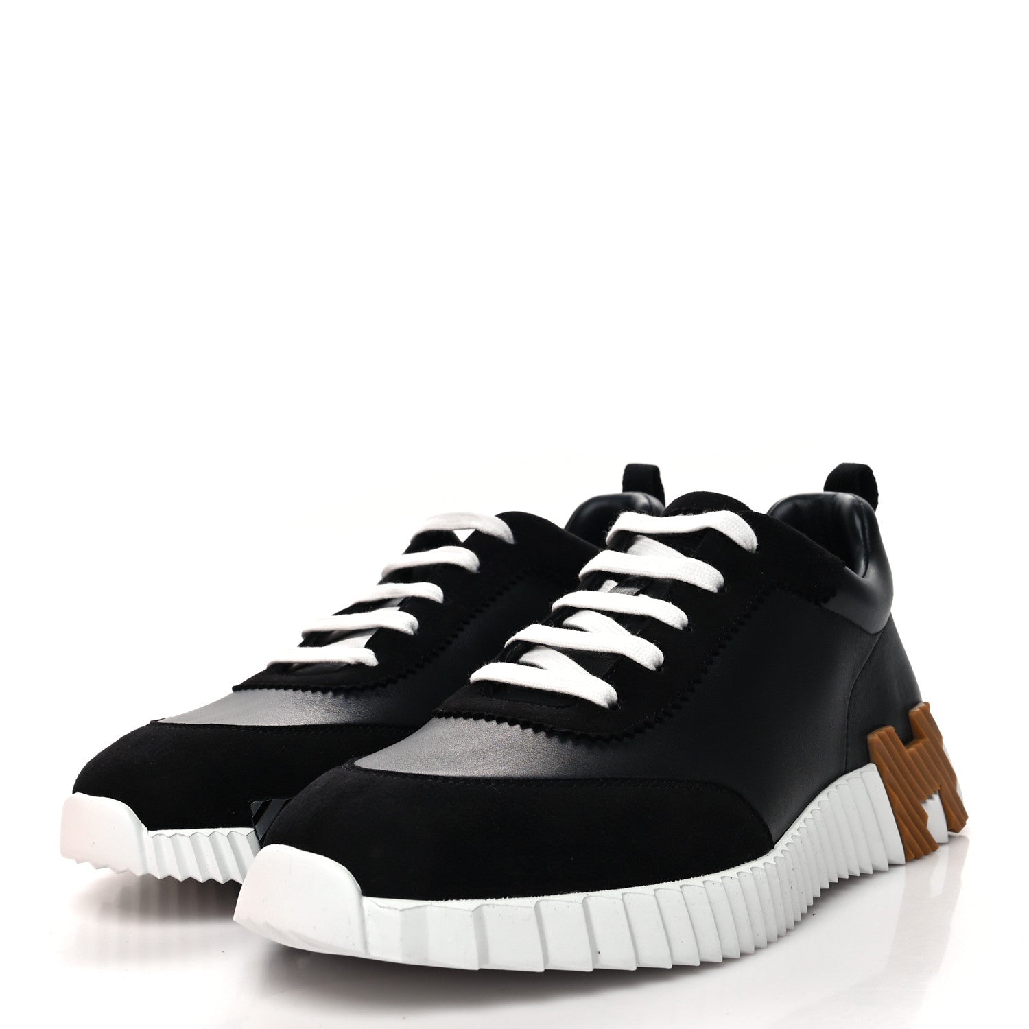 Hermes Goatskin Suede Goatskin Bouncing Sneakers 41 Black 3 of 9