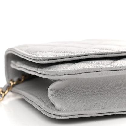 Chanel Caviar Quilted Wallet On Chain WOC Grey 10 of 14