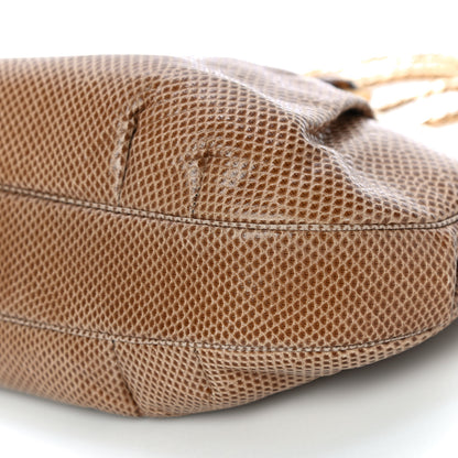 Judith Leiber Lizard Embossed Pleated Evening Bag Brown Gold 9 of 9