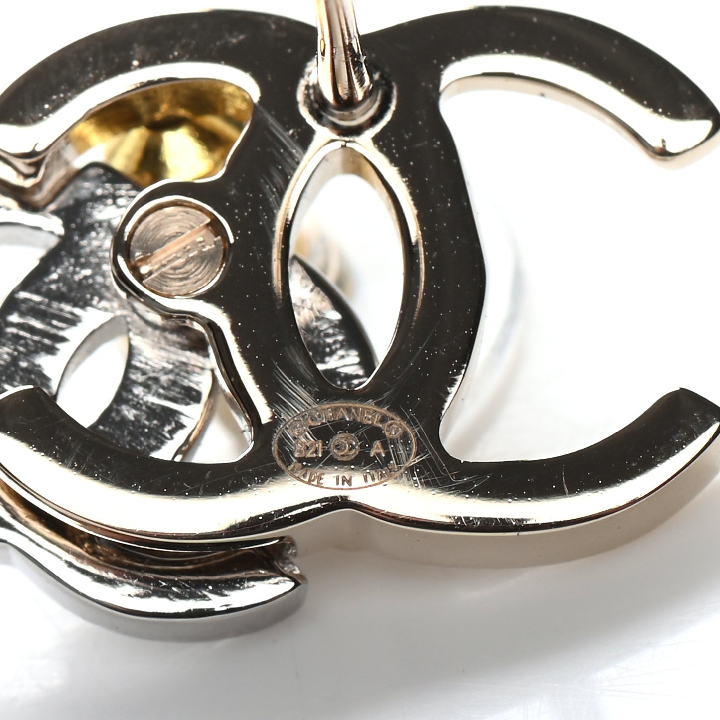 Crystal Double CC Earrings Gold Silver