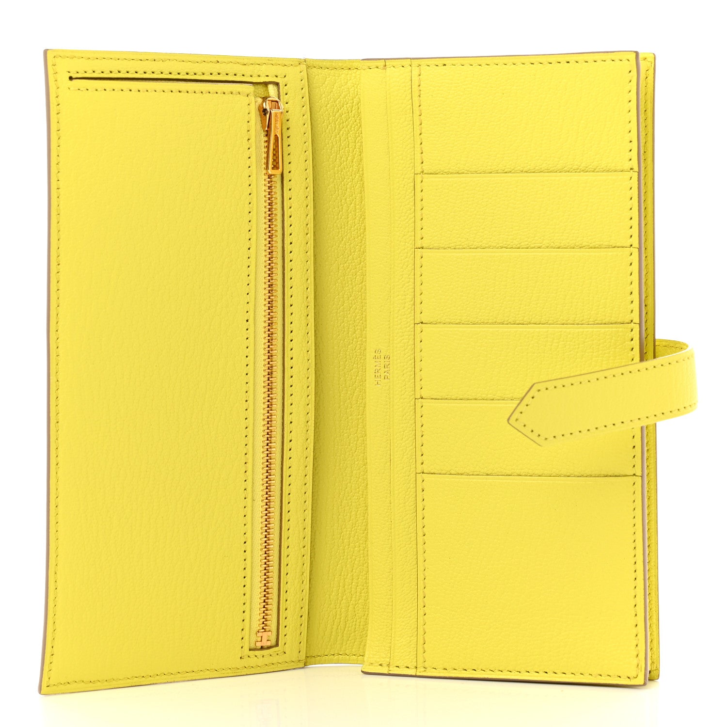 Hermes Chevre Mysore Bearn Gusset Wallet Soufre 4 of 6