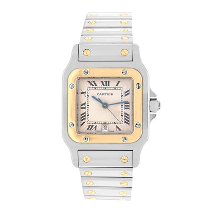Cartier Stainless Steel 18K Yellow Gold 29mm Santos De Cartier Galbee Quartz Watch 1 of 4