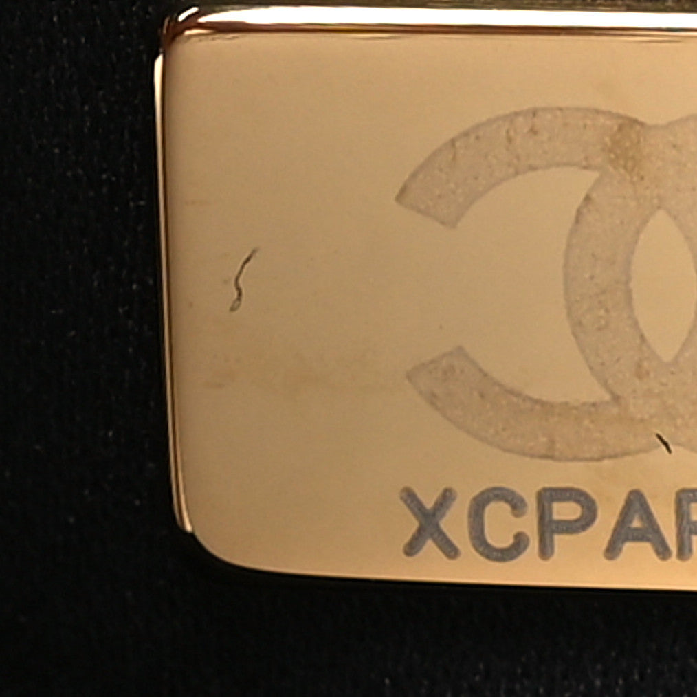 Washed Denim Quilted Large Chanel 25 Handbag Black