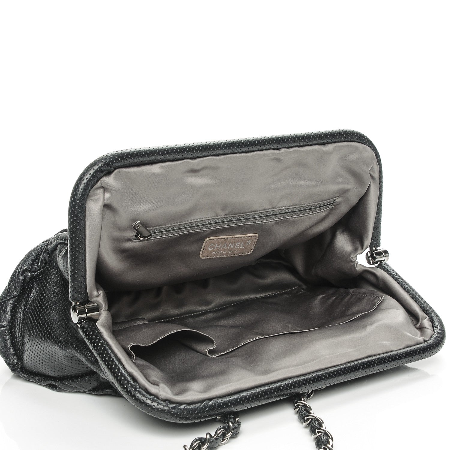 Chanel Calfskin Perforated Drill Frame Bag Black 5 of 7