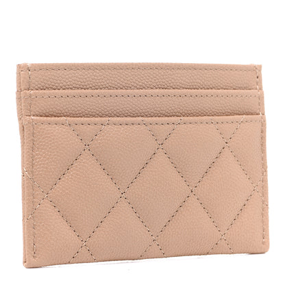 Chanel Caviar Quilted Crystal Card Holder Beige 3 of 9
