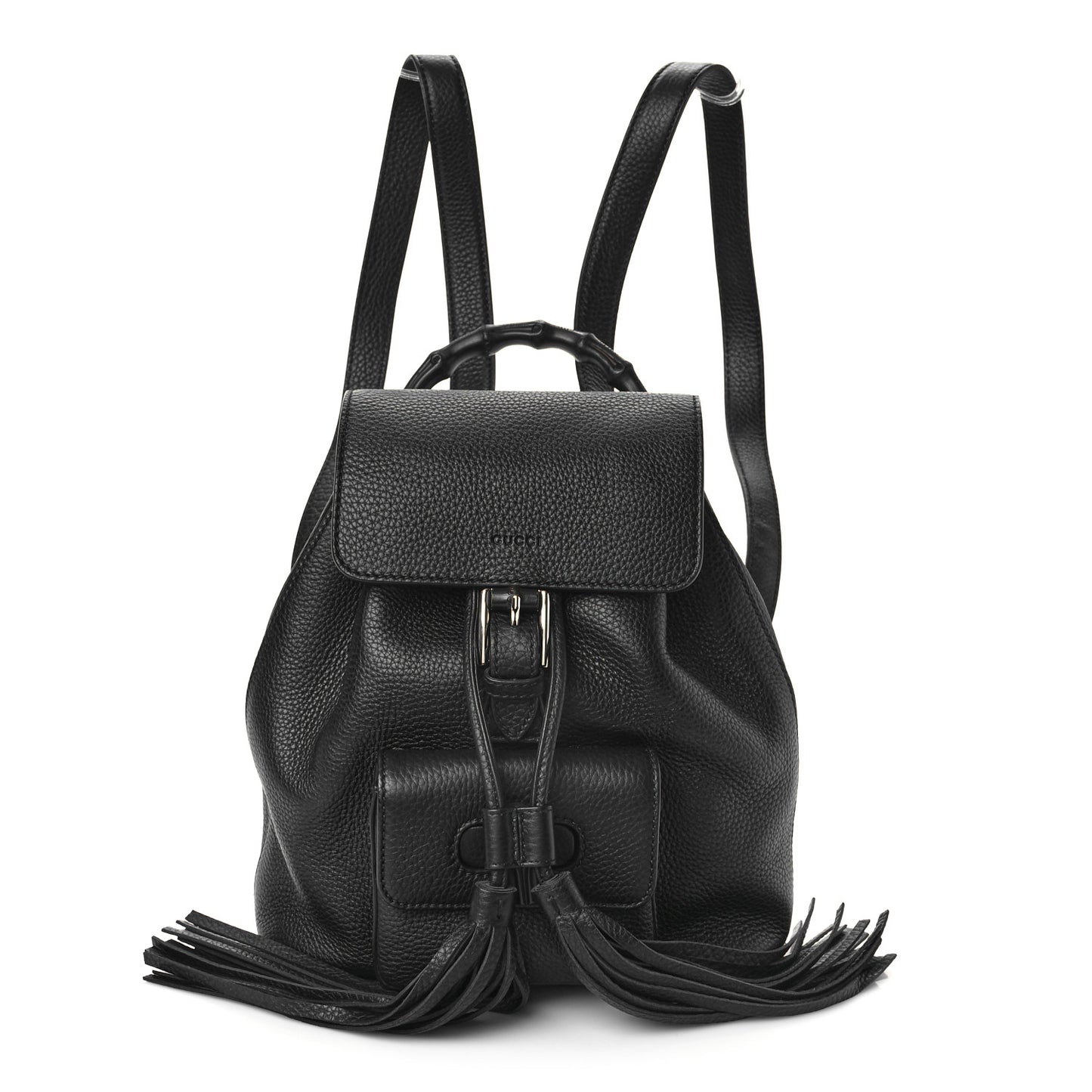 Calfskin Small Bamboo Backpack Black