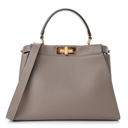 Fendi Vitello Seta Plexiglass Tortoise Medium Peekaboo Iconic Satchel Tortora 1 of 5