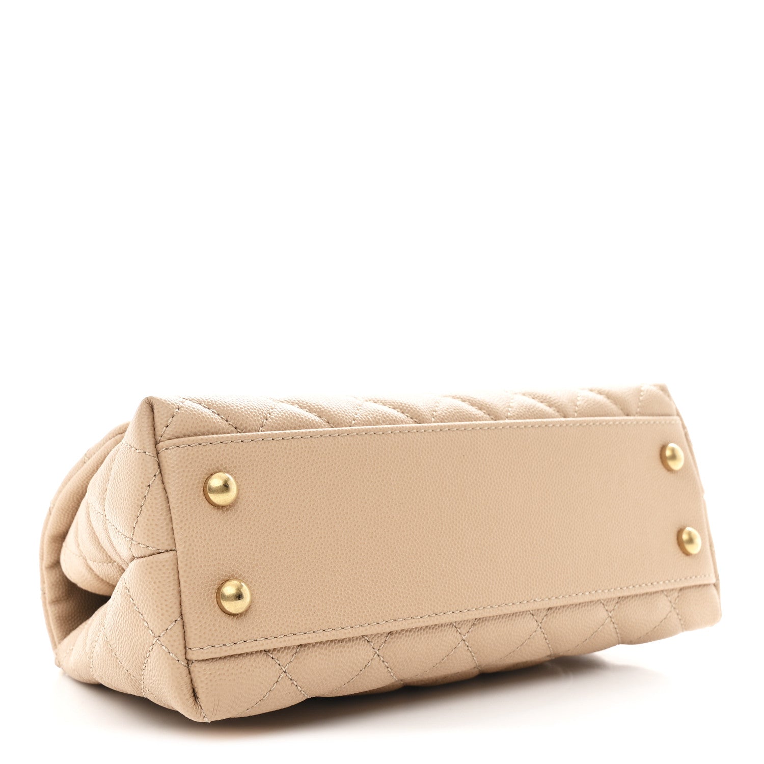 Chanel Caviar Lizard Embossed Quilted Mini Coco Handle Flap Beige 4 of 12