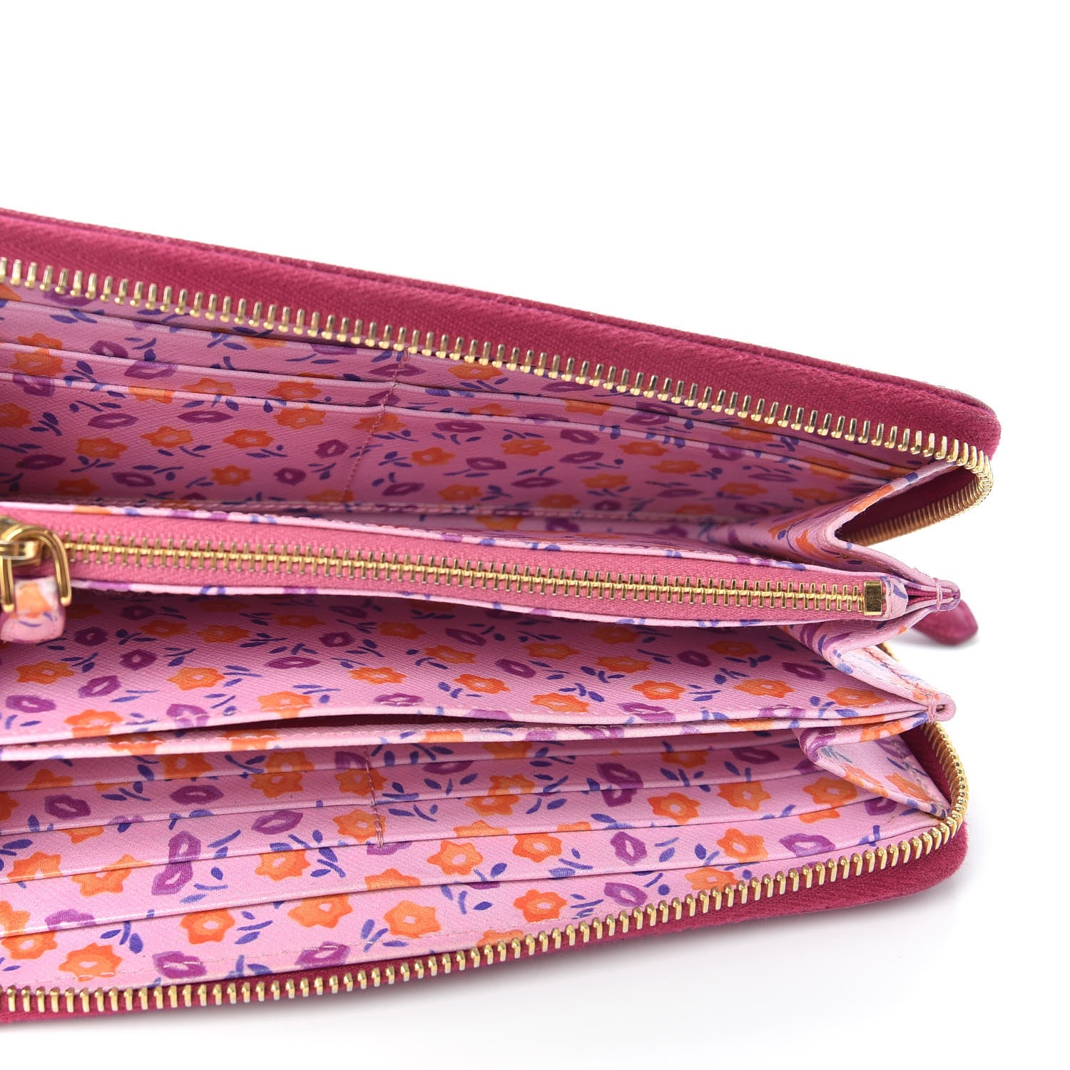 Prada Saffiano Zip Around Wallet Peonia 5 of 7
