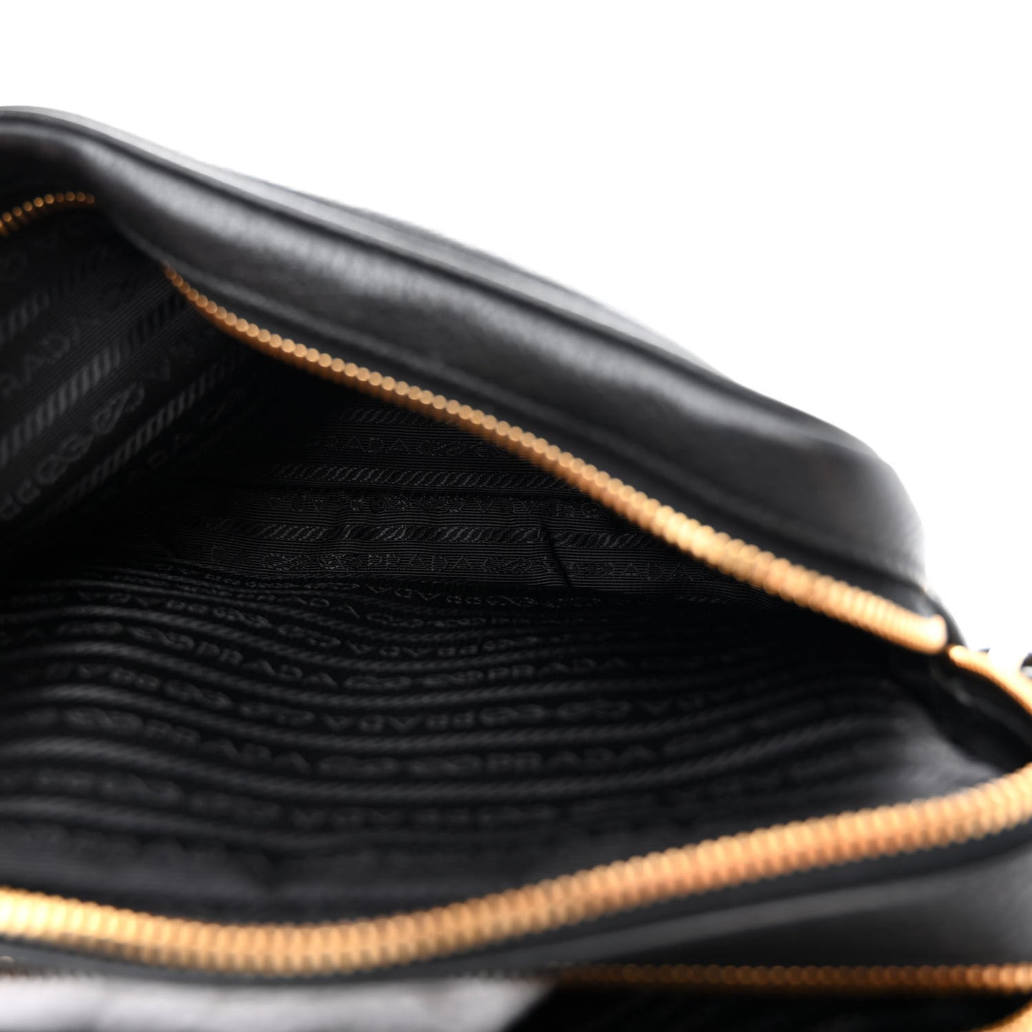 Vitello Daino Medium Double Zip Shoulder Bag Black