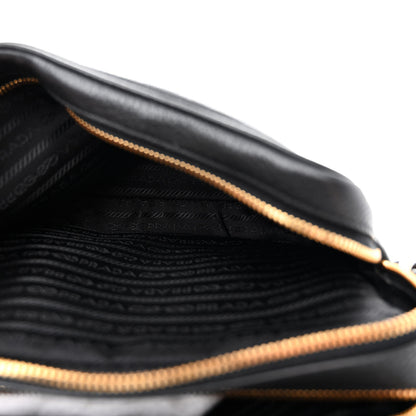 Prada Vitello Daino Medium Double Zip Shoulder Bag Black 5 of 11