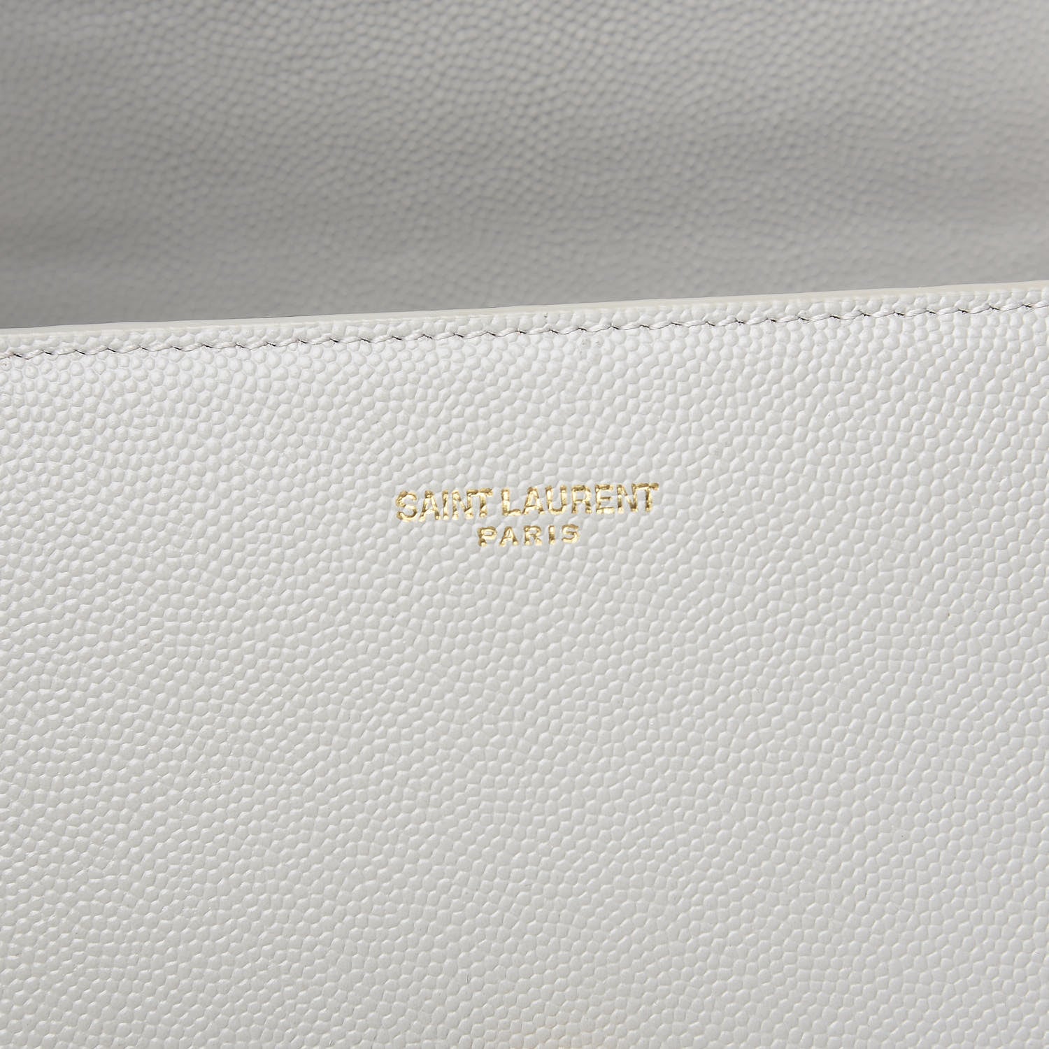 Saint Laurent Grain de Poudre Mini Classic Monogram Cassandra Top Handle Vintage White 5 of 8