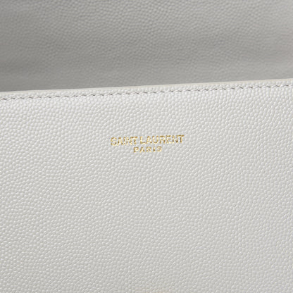 Saint Laurent Grain de Poudre Mini Classic Monogram Cassandra Top Handle Vintage White 5 of 8