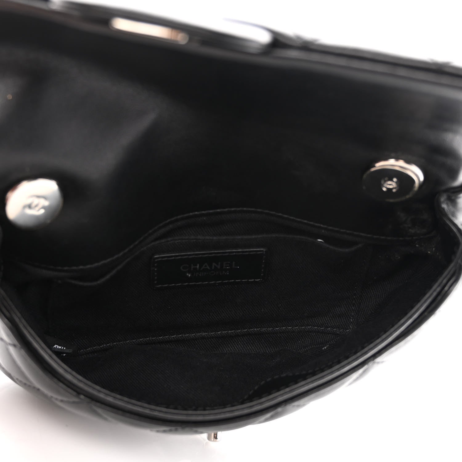Chanel Calfskin Quilted CC Uniform Flap Belt Bag Black 5 of 12