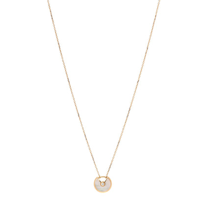 Cartier 18K Yellow Gold Diamond Mother of Pearl XS Amulette de Cartier Pendant Necklace 1 of 5