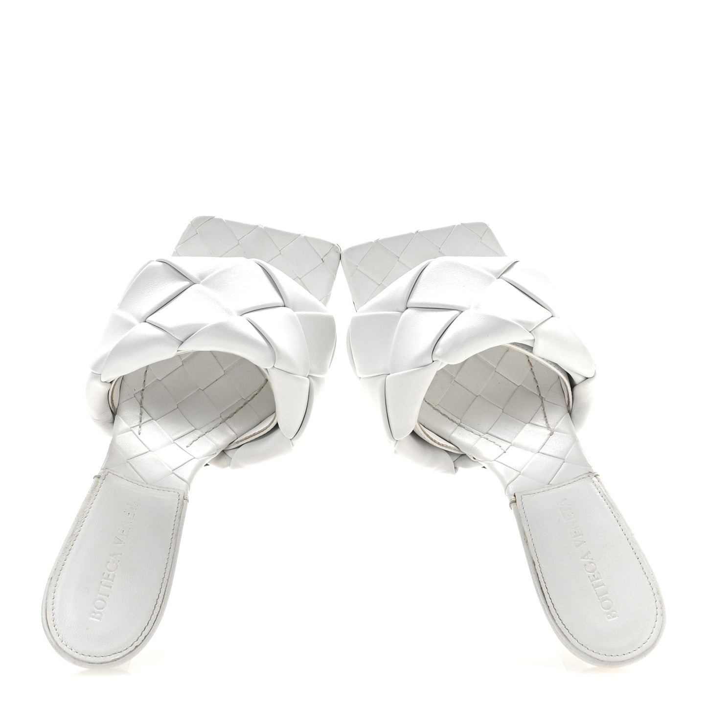 Nappa Maxi Intrecciato Lido Mule Sandals 36 Optic White
