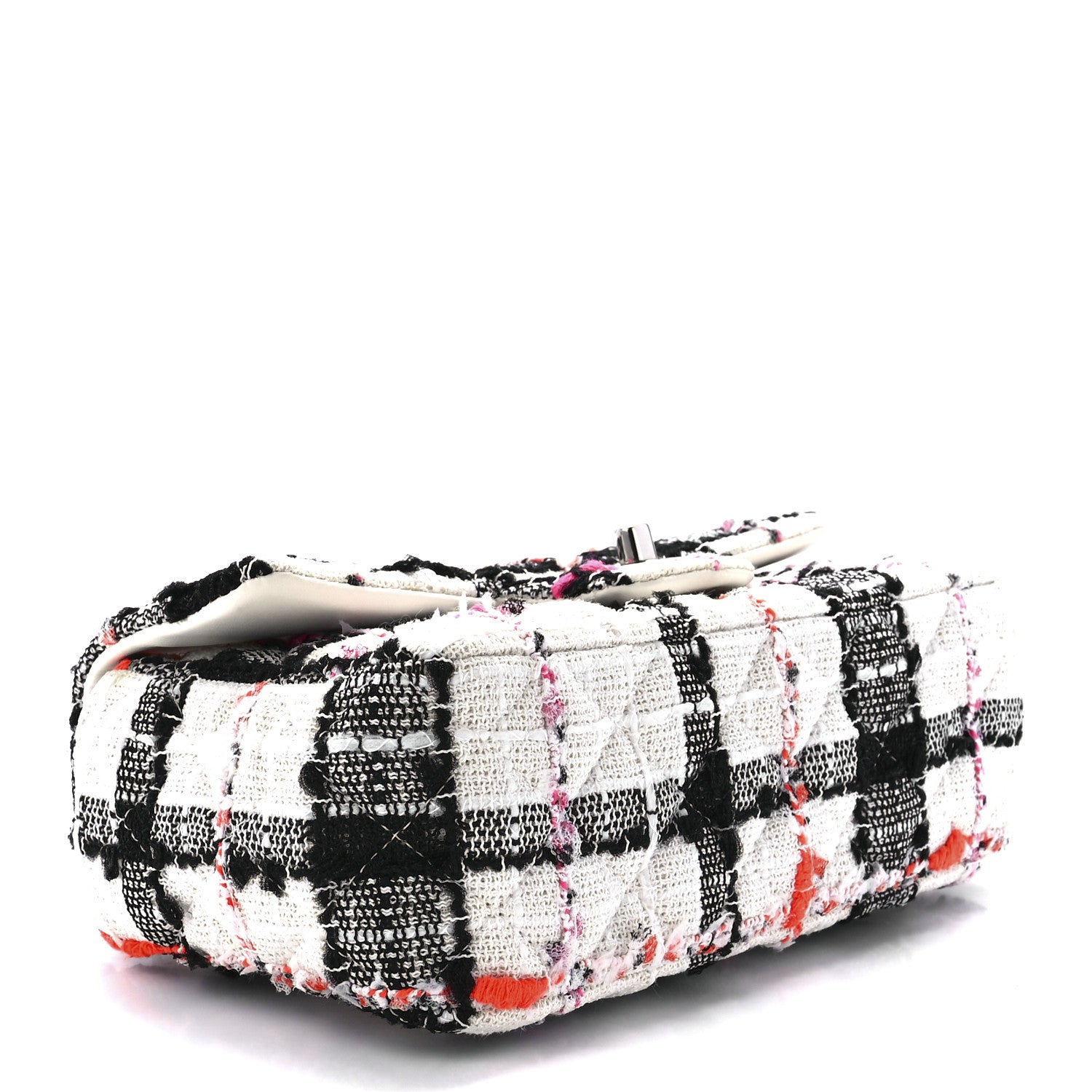 Chanel Tweed Quilted Mini Rectangular Flap Black White Pink 4 of 13