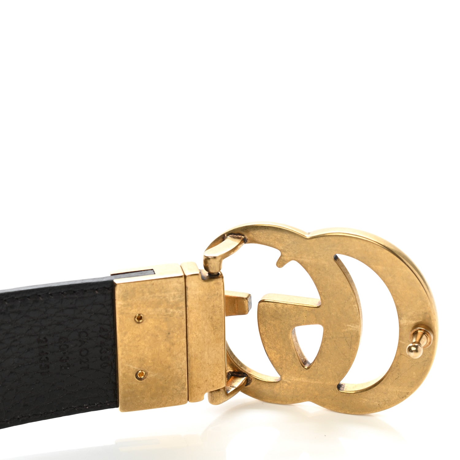 Gucci Calfskin Double G Reversible Belt 80 32 Black Cocoa 5 of 7