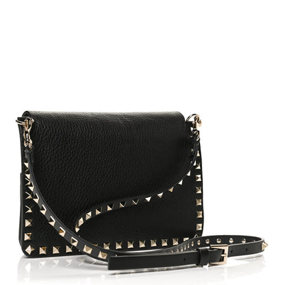 Valentino Garavani Pebbled Calfskin Rockstud Side Slip Crossbody Black 3 of 9