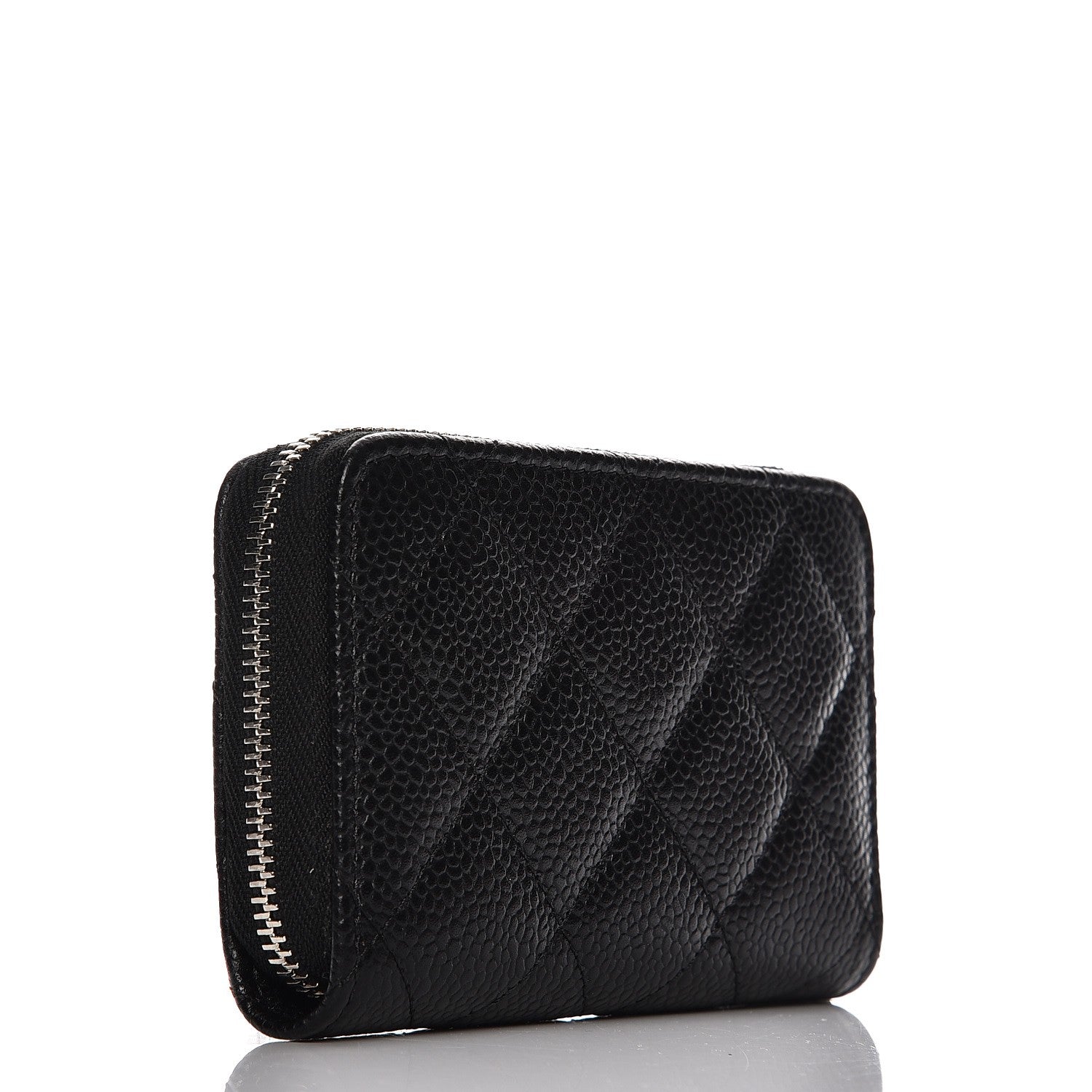 Chanel Caviar Quilted Zip Coin Purse Black 3 of 8