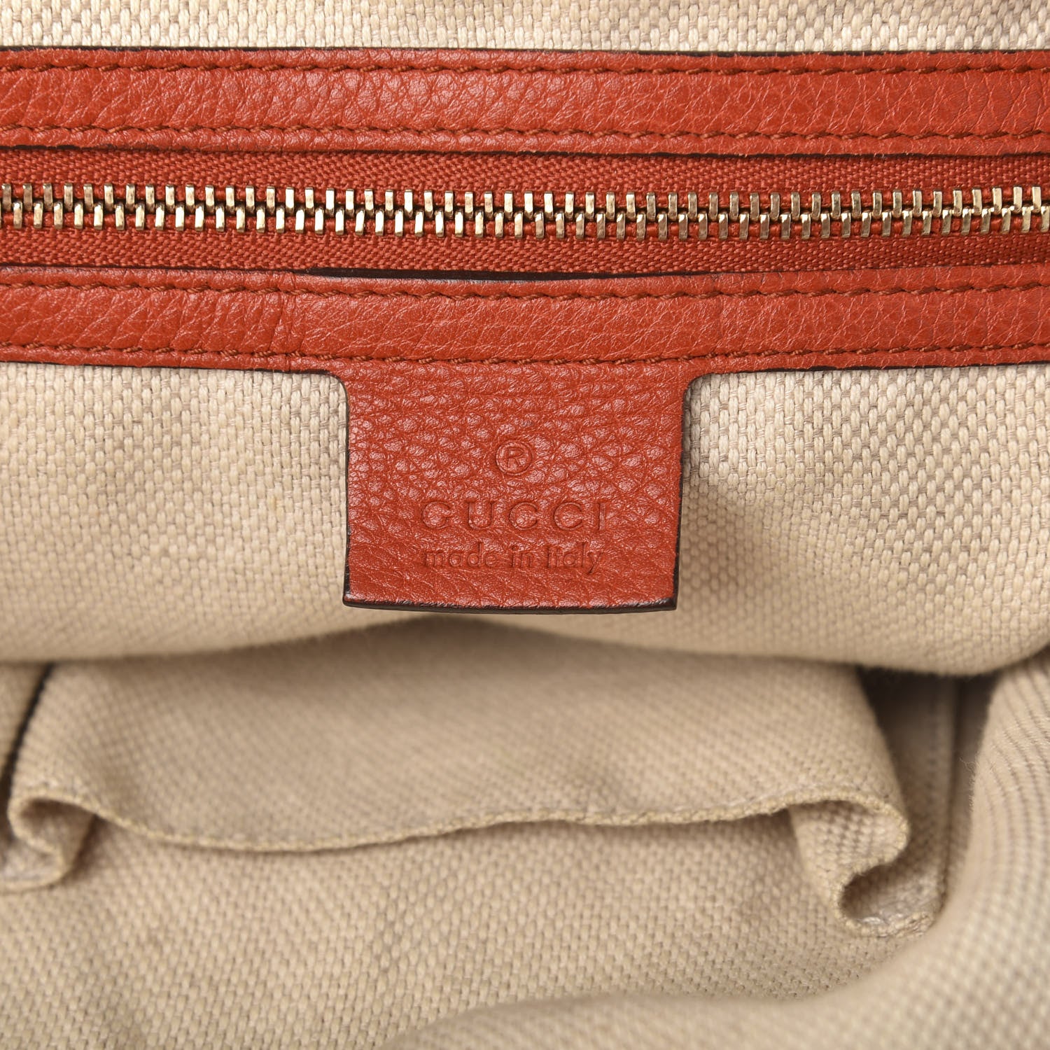 Gucci Pebbled Calfskin Medium Soho Chain Hobo Sun Orange 6 of 11